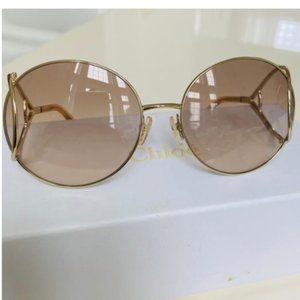 Chloé Light Brown and Gold Havana Sunglasses